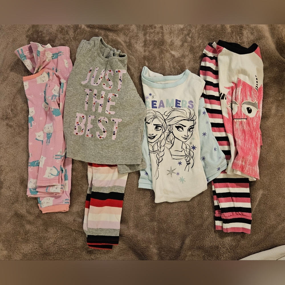3 GAP Kids Pajama Sets & 1 Carter's Pink Cat Set